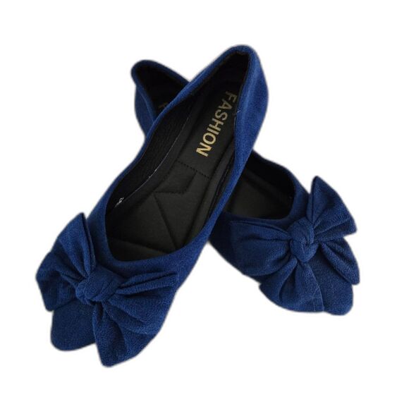 Fashion Shoes - Fashion Flats Royal Blue Woman 8 Bow Accent NWOT